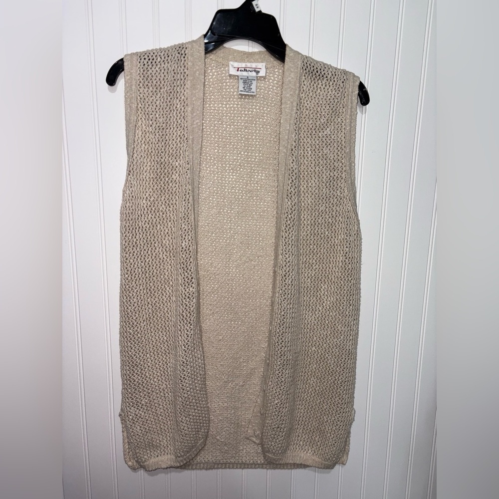 Talbots Beige Open Knit Vest| Size Small